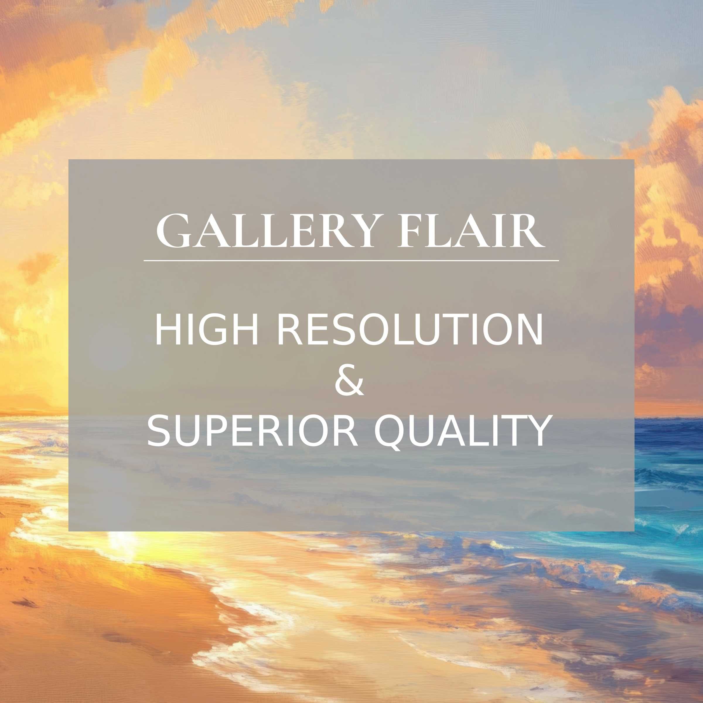 Stunning sunset beach painting in high-resolution wallpaper for Mac and PC, inspires elegance and calm, easy digital download