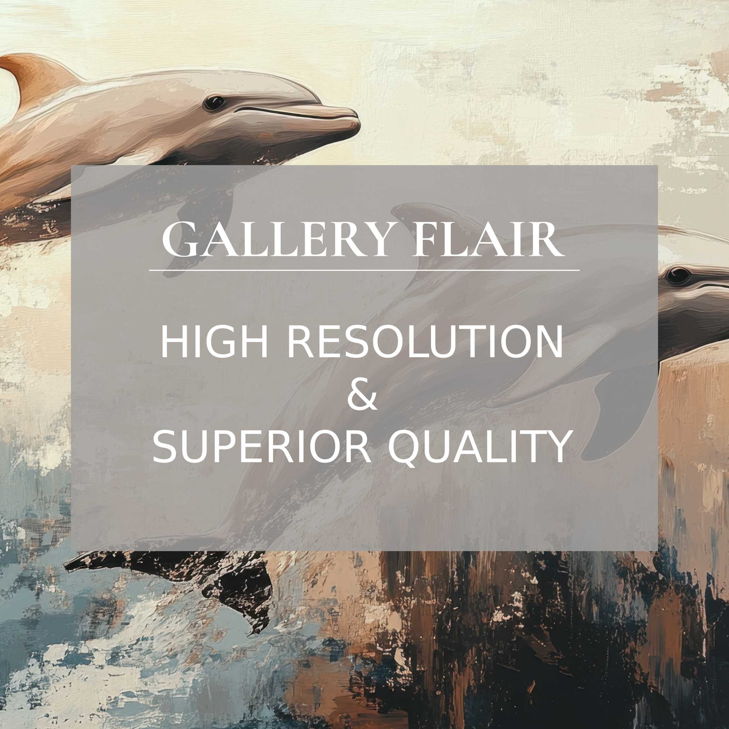 Inspiring dolphin painting wallpaper for Mac and PC offers calm and elegance in high-resolution digital download for home office