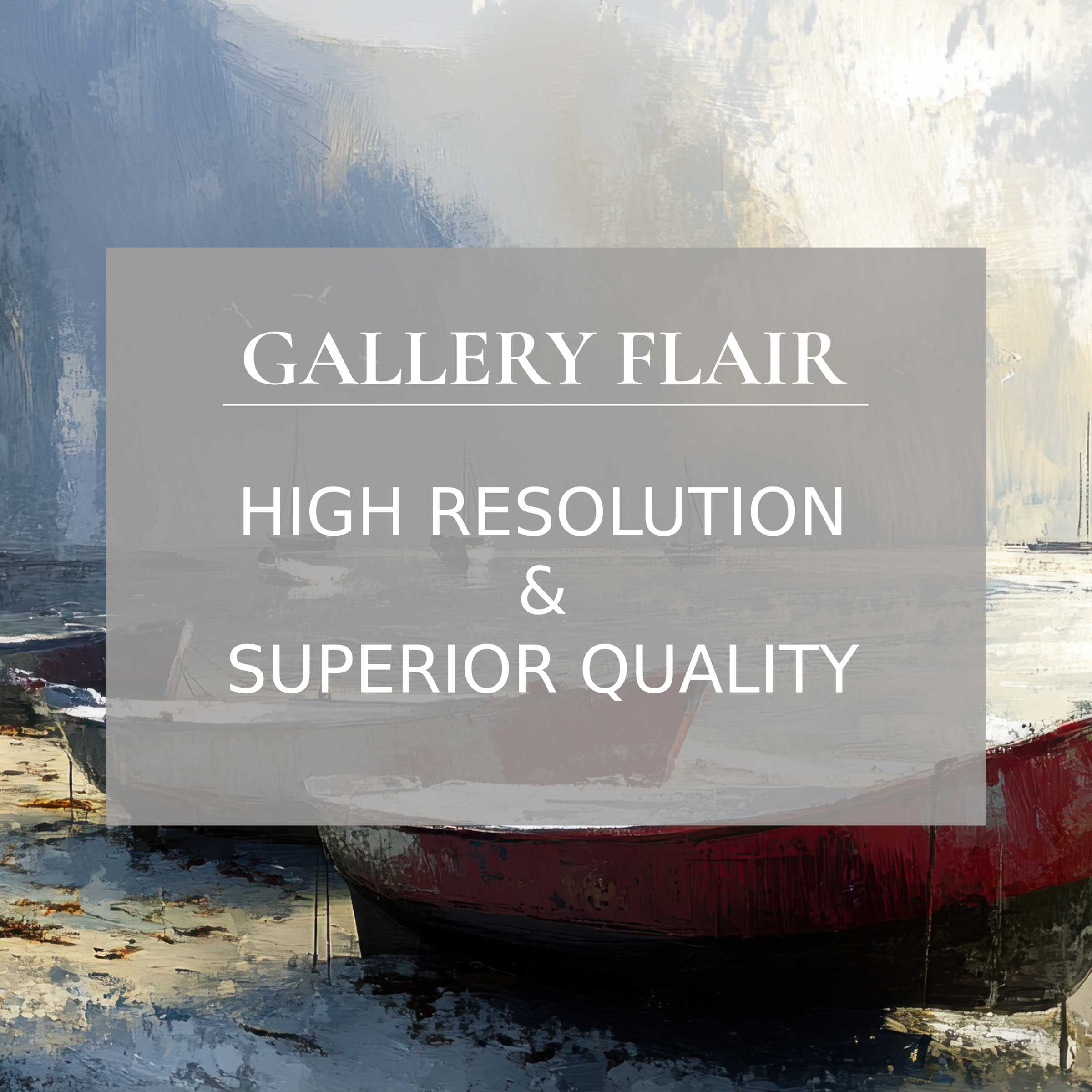 Serene iPad wallpaper featuring elegant boats in a high-resolution, textured seascape painting; an inspiring digital download for tablets