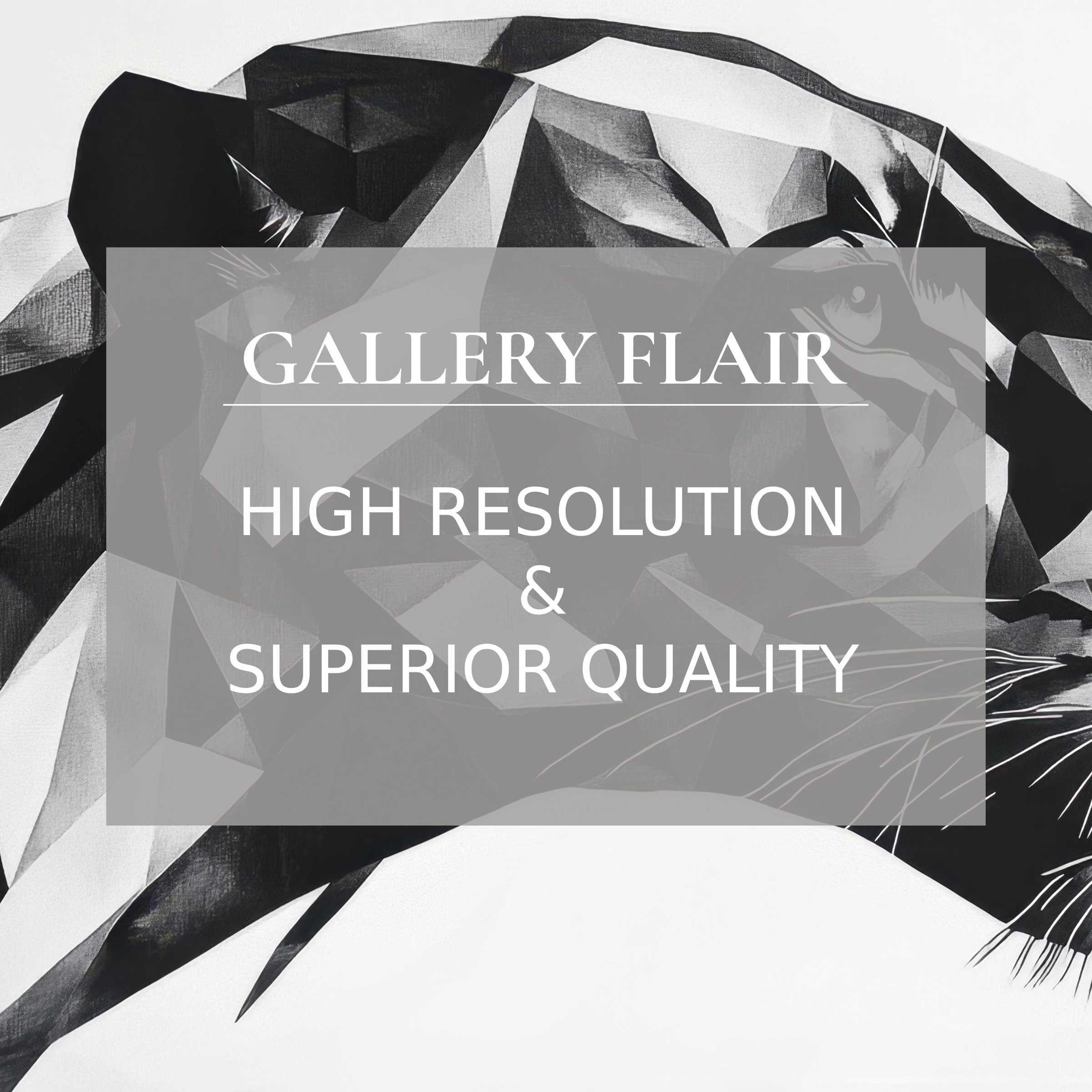 Polygonal abstract panther artwork in black and white offers a serene, elegant wallpaper for Mac and PC for easy digital download