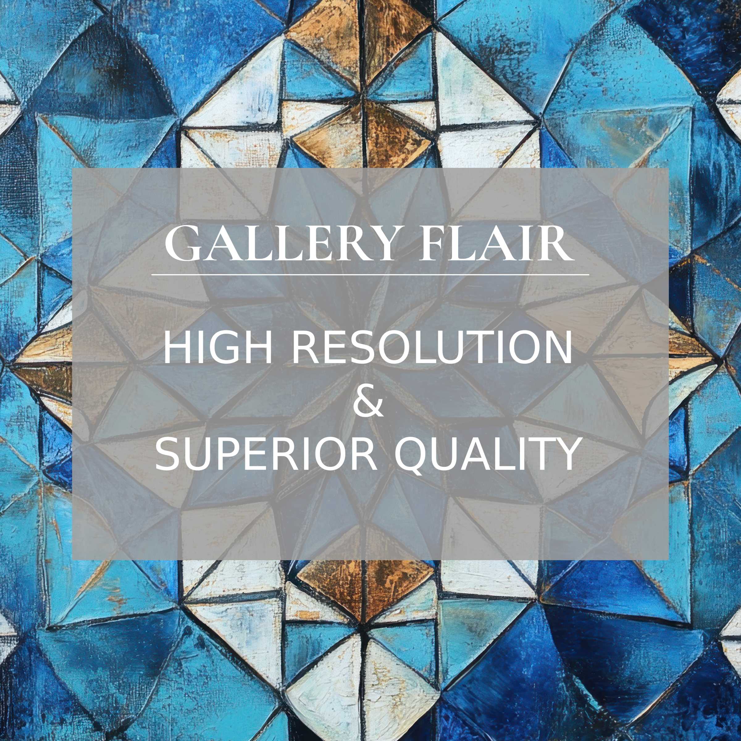 Elegant abstract geometric iPad wallpaper in blue and gold tones for high-resolution digital download and curated tranquility