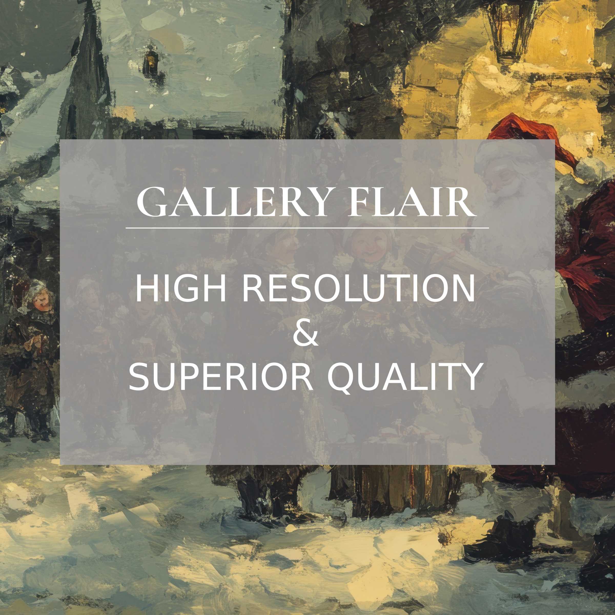 Snowy village painting enhances serenity and elegance as wallpaper for Mac and PC high-resolution digital download for curated workspaces