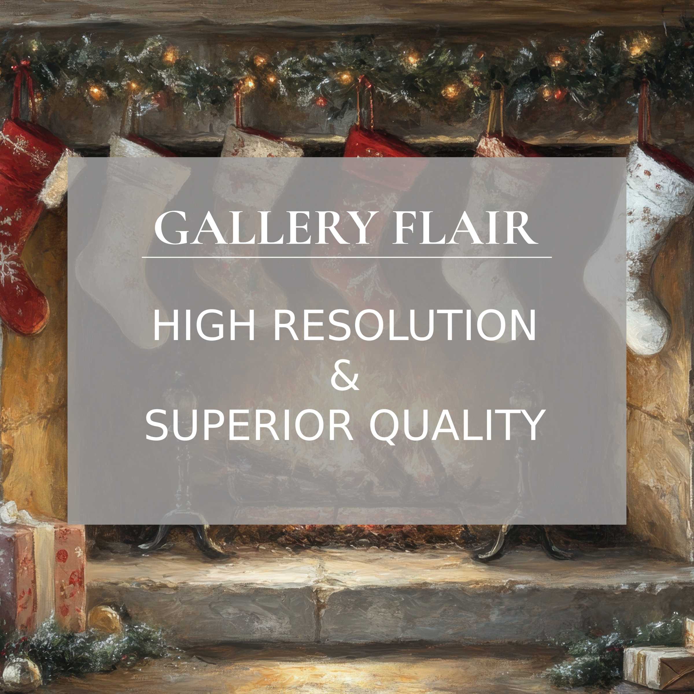 Elegant holiday fireplace with stockings, inspiring Wallpaper for Mac and PC offering calm, curated design for your workspace via digital download