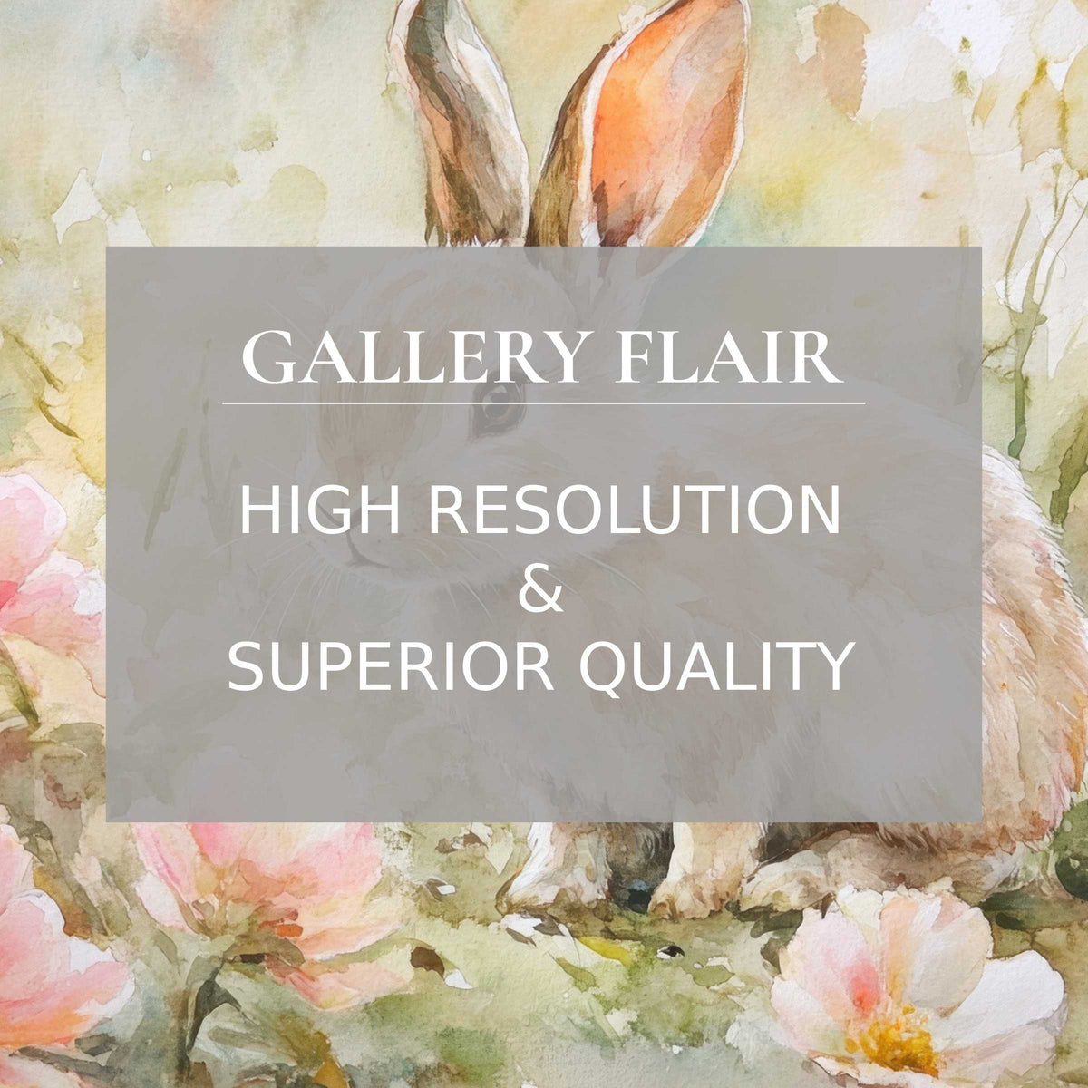 High-resolution watercolor rabbit wallpaper for Mac and PC brings serene inspiration to your workspace; easy digital download