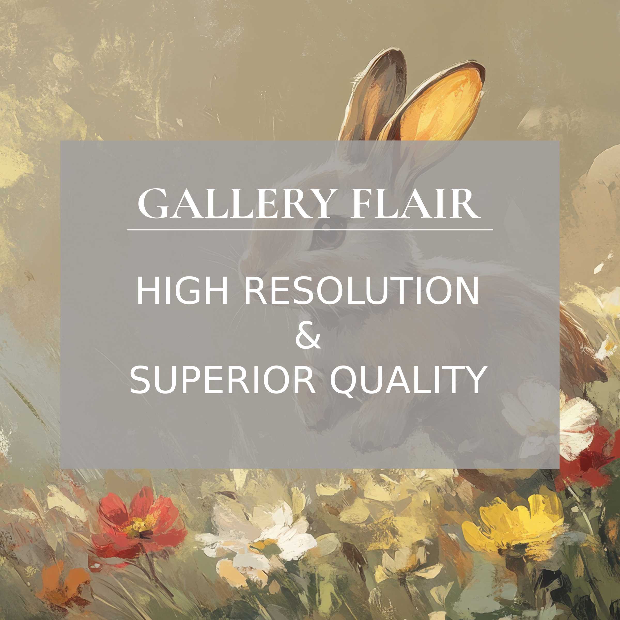 Elegant iPad wallpaper featuring charming rabbit and vibrant flowers in a high-resolution digital download for serene tablet background