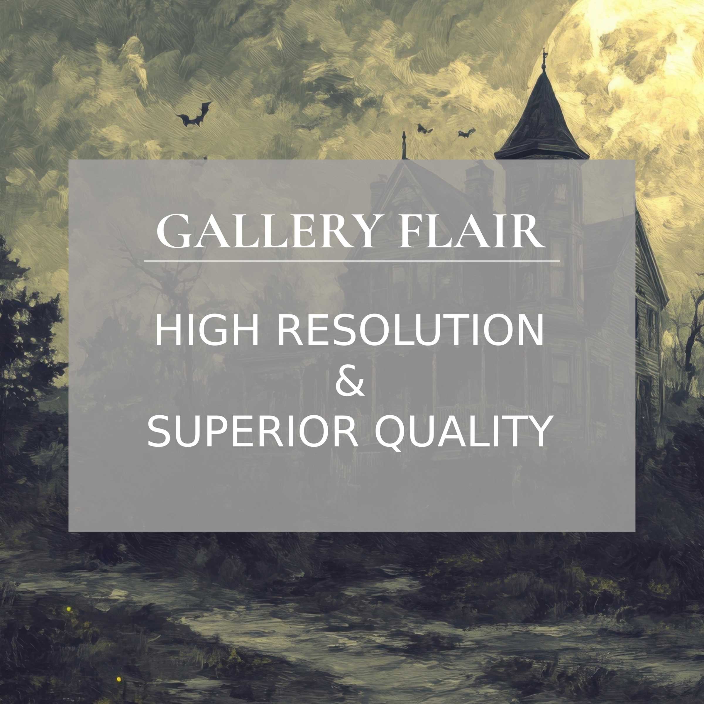 Serene moonlit haunted house, inspiring wallpaper for Mac and PC, high-resolution digital download for mindful home office elegance