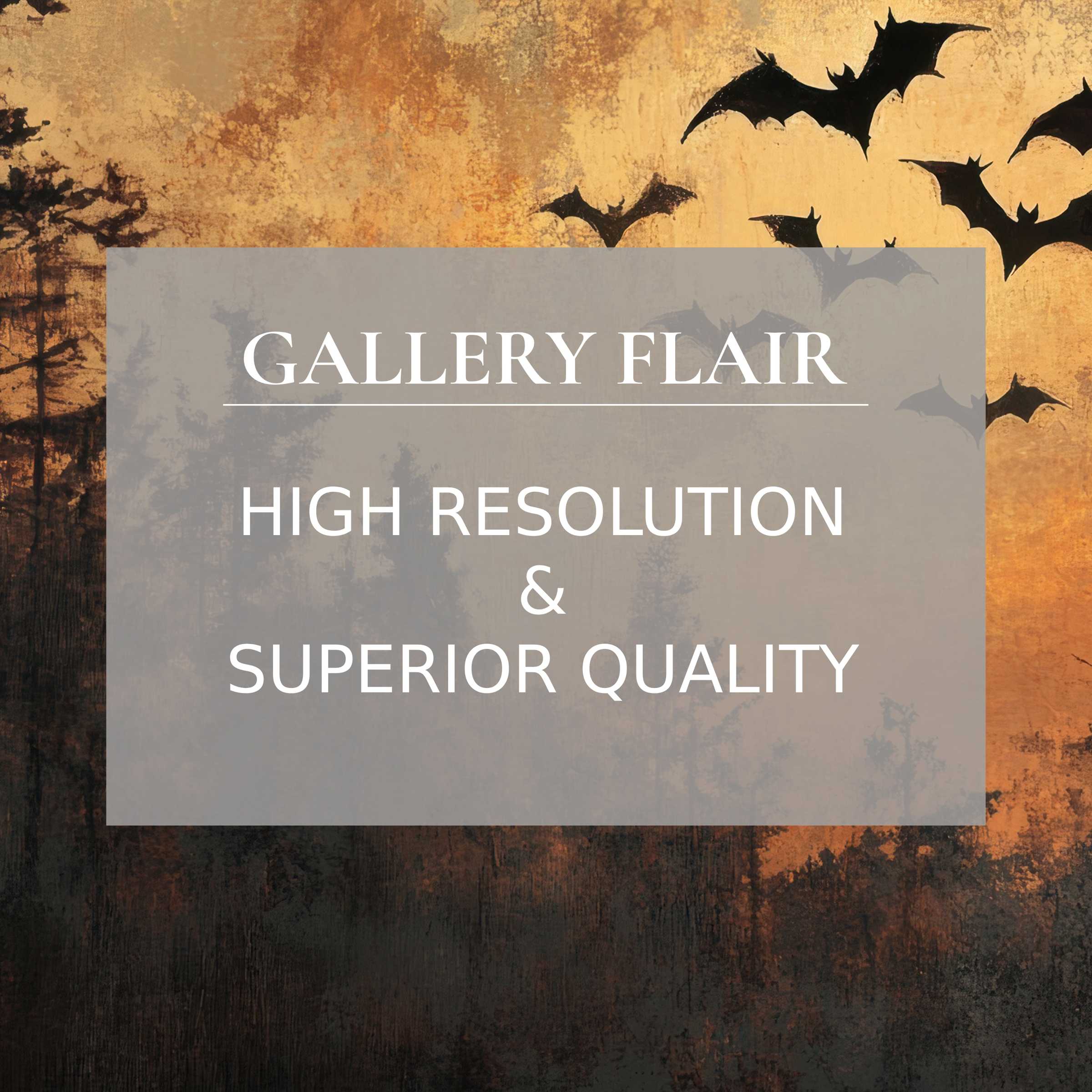 High-resolution wallpaper for Mac and PC featuring elegant silhouetted bats and trees, perfect digital download for a tranquil workspace