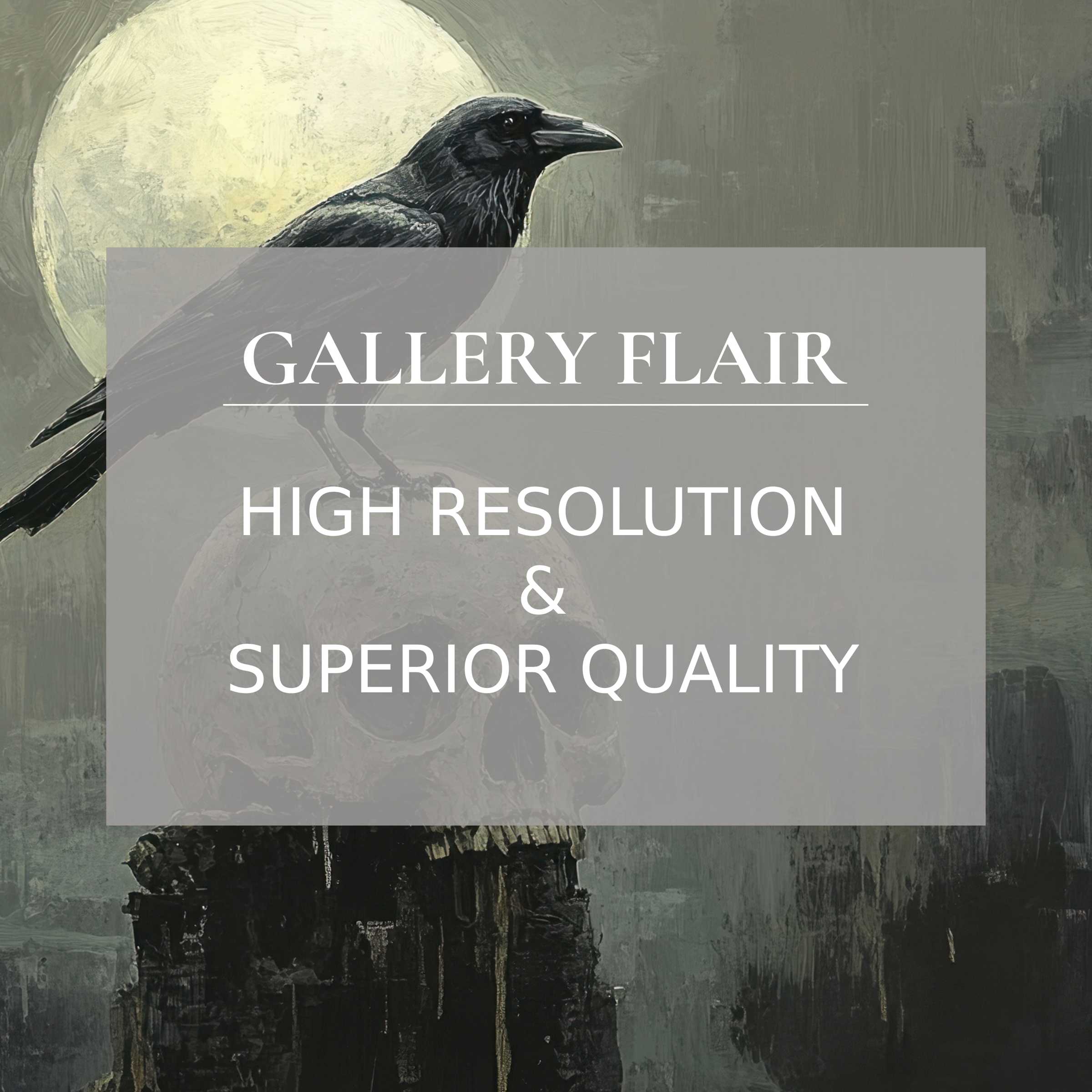 Dark and moody crow art perfect as wallpaper for Mac and PC digital download curated for elegant and inspiring workspaces
