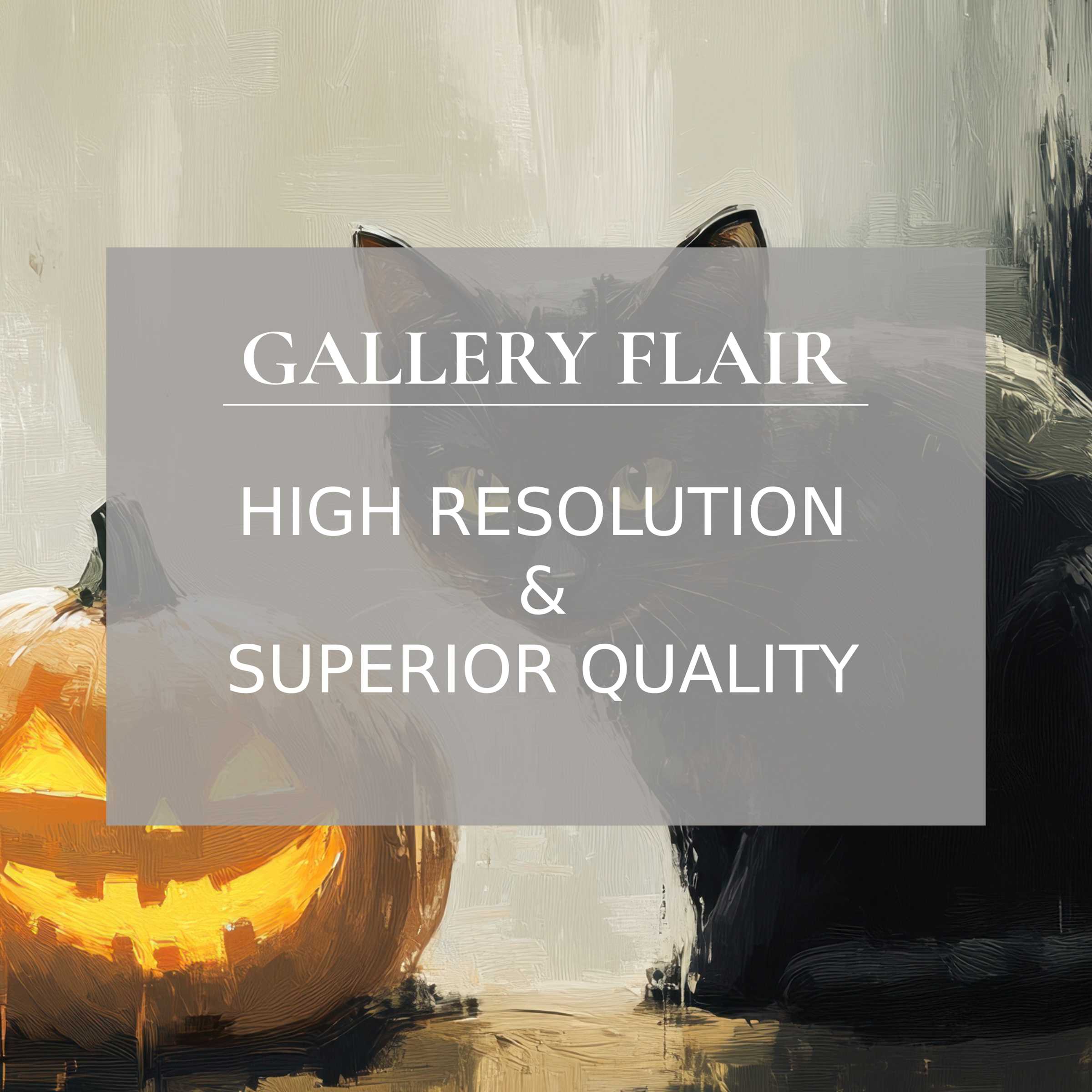 Elegant iPad wallpaper featuring a black cat and glowing pumpkin in a curated digital download high-resolution tablet background