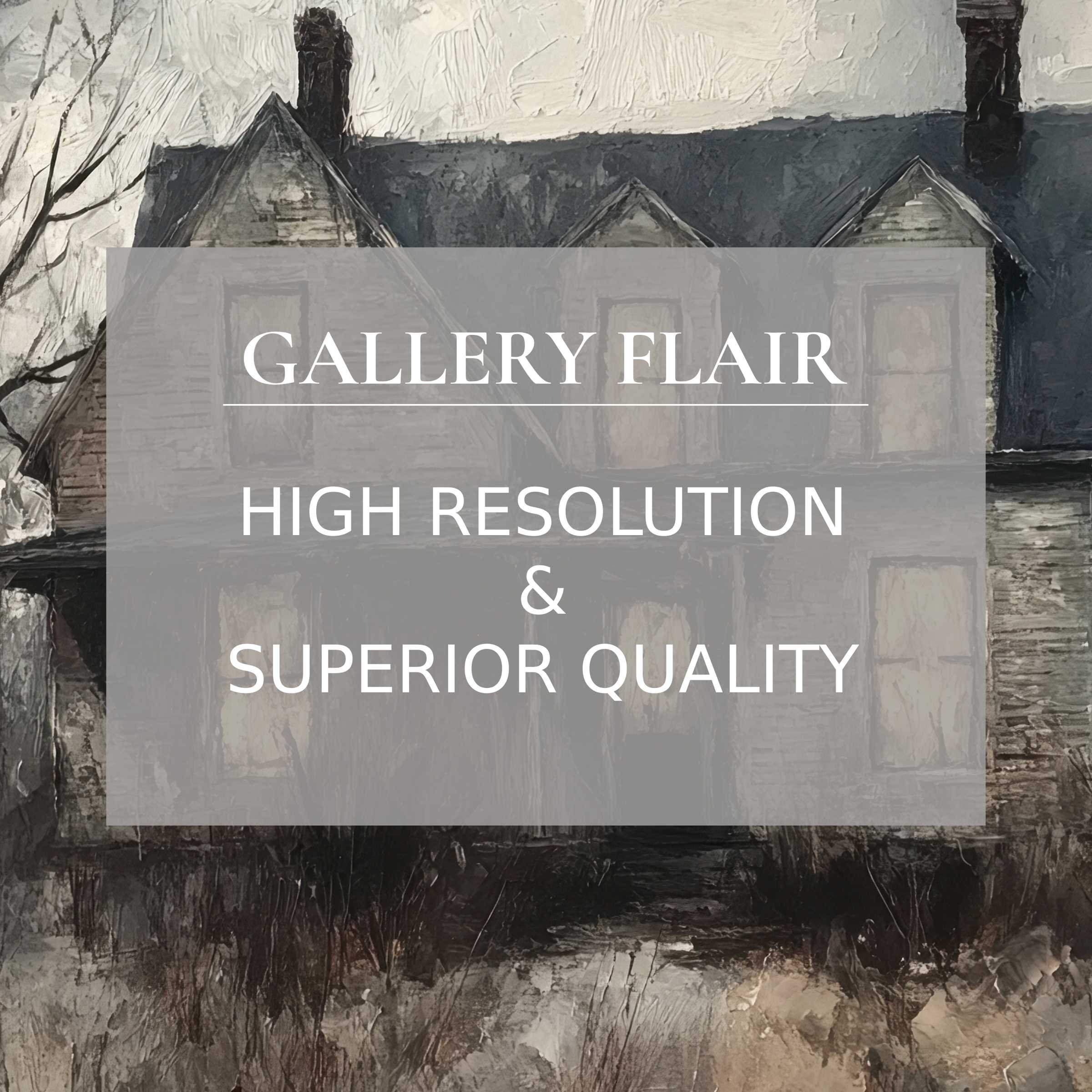 Elegant iPad wallpaper featuring a serene, curated digital painting of a rustic house in muted tones, high-resolution digital download
