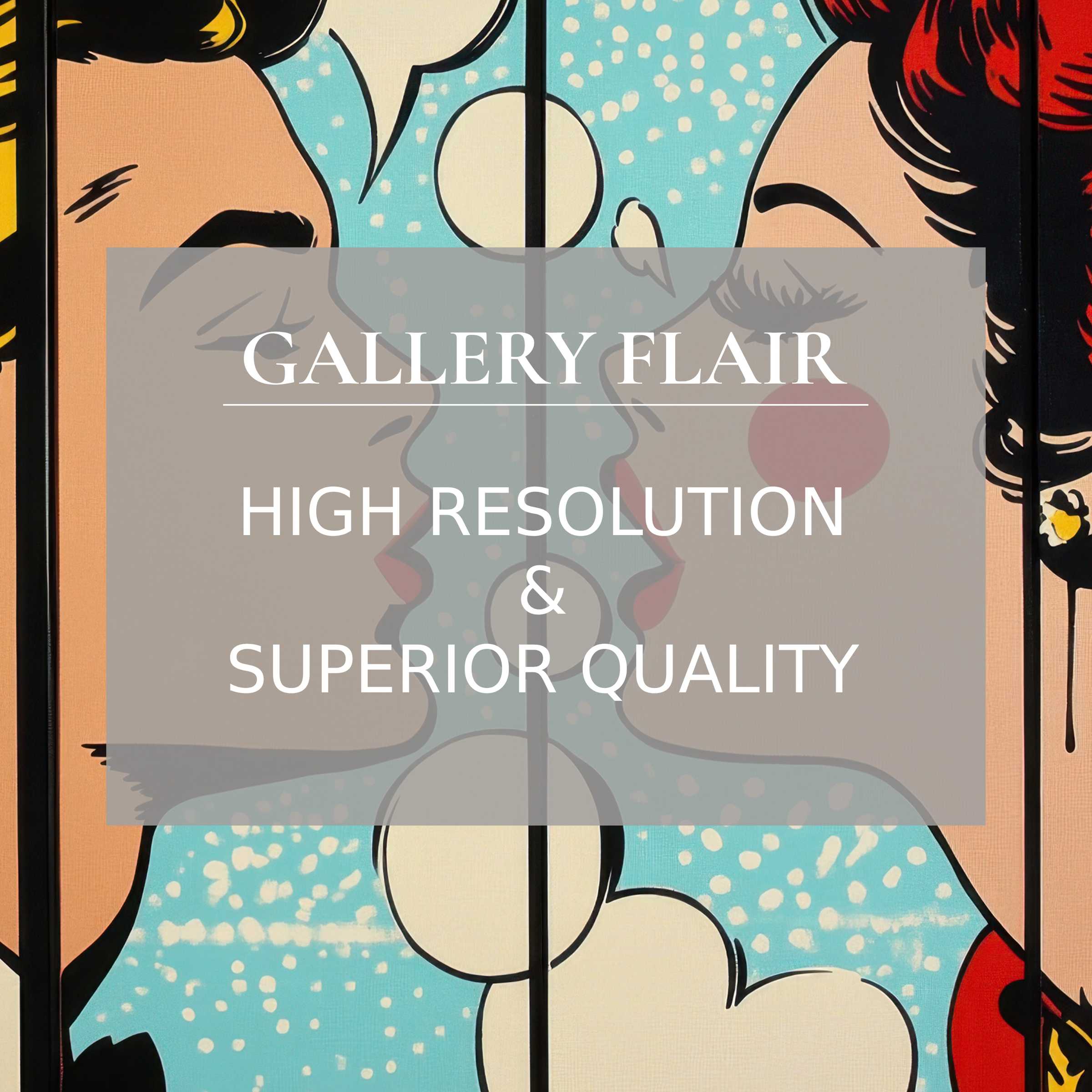 Vibrant pop art-style wallpaper for Mac and PC, offering high-resolution elegance, inspiration for home office and workspace decor, easy digital download