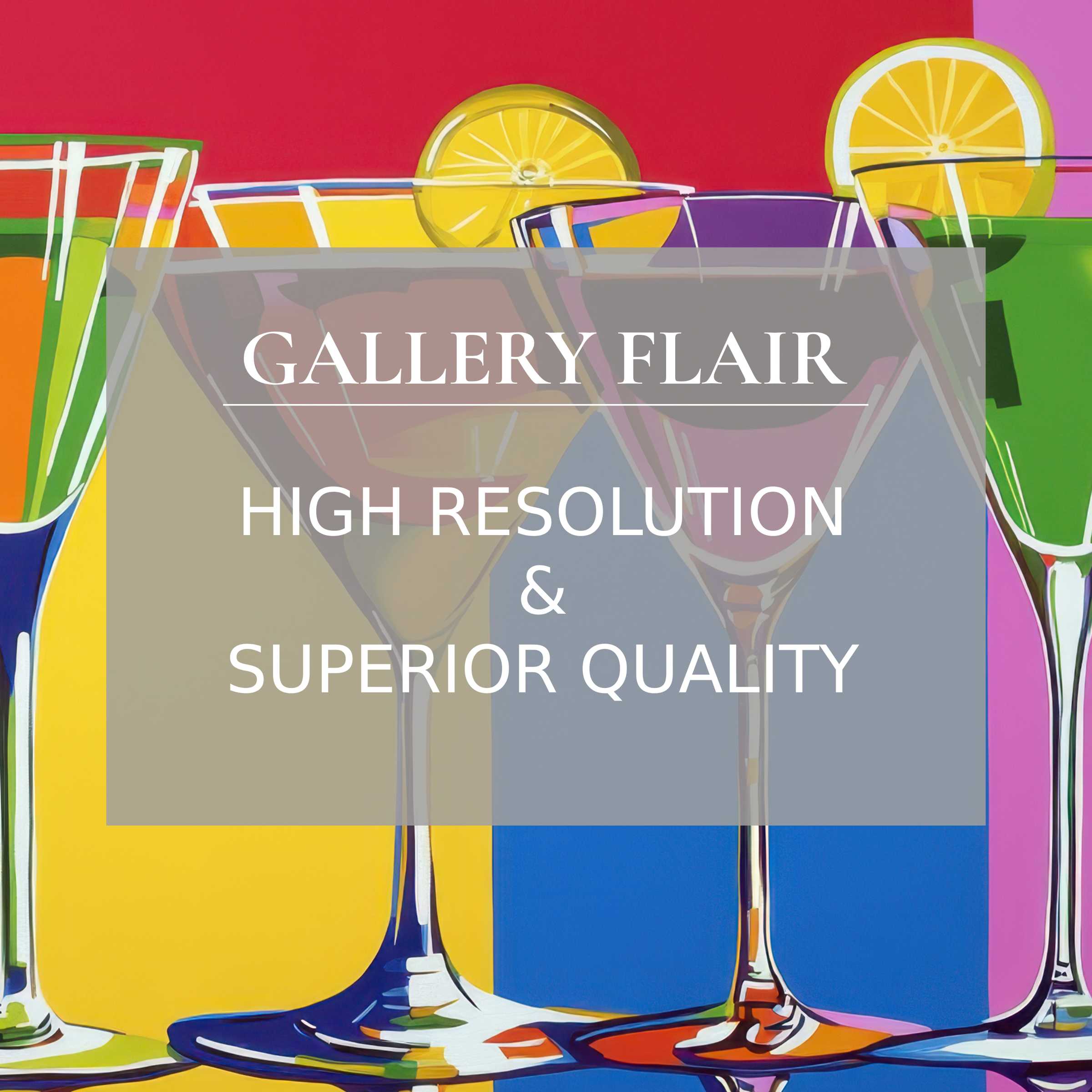 Bold cocktail-inspired wallpaper for Mac and PC, high-resolution digital download for curated home office elegance and color vibrance