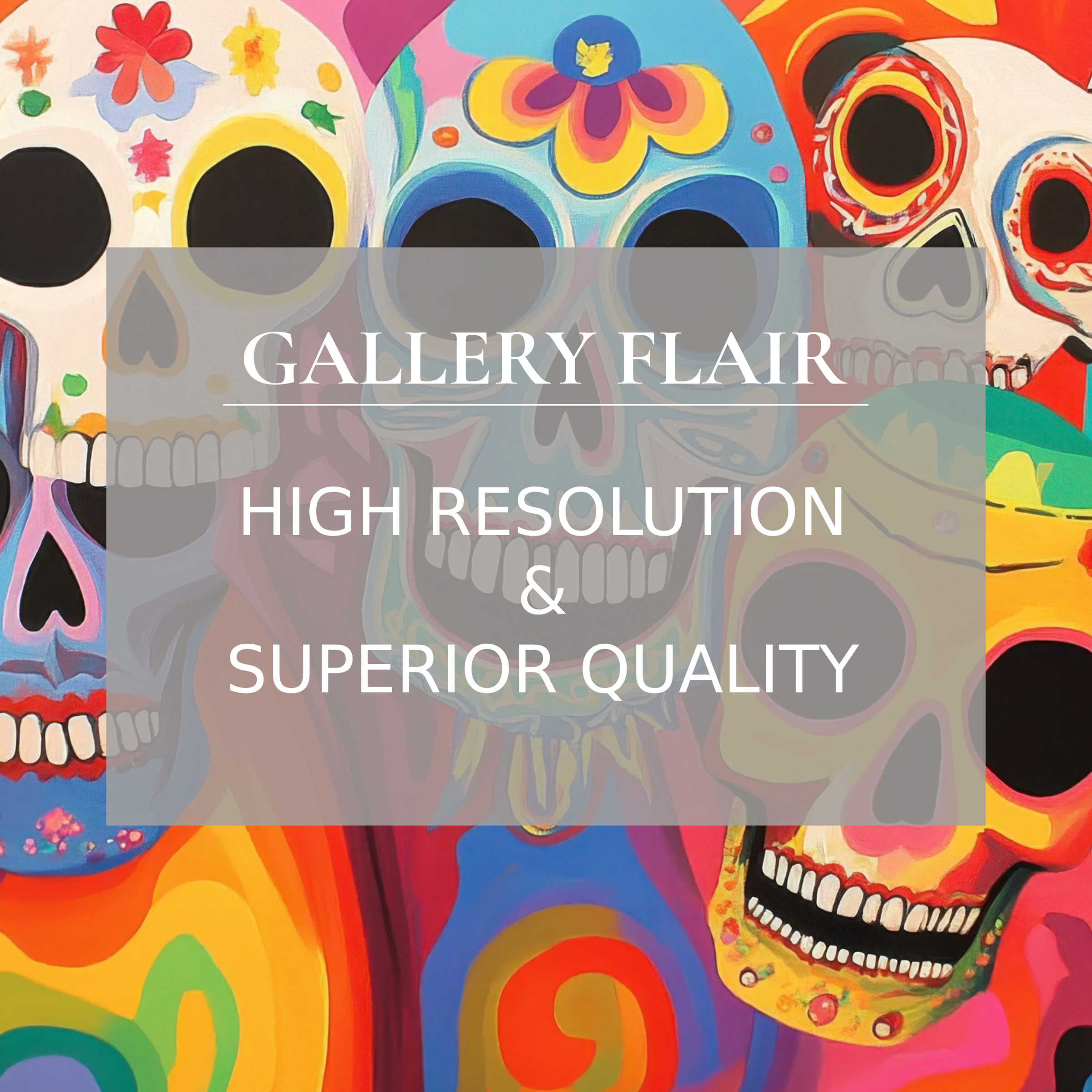 Vibrant skull-inspired wallpaper for Mac and PC, offering high-resolution elegance for a curated home office digital download