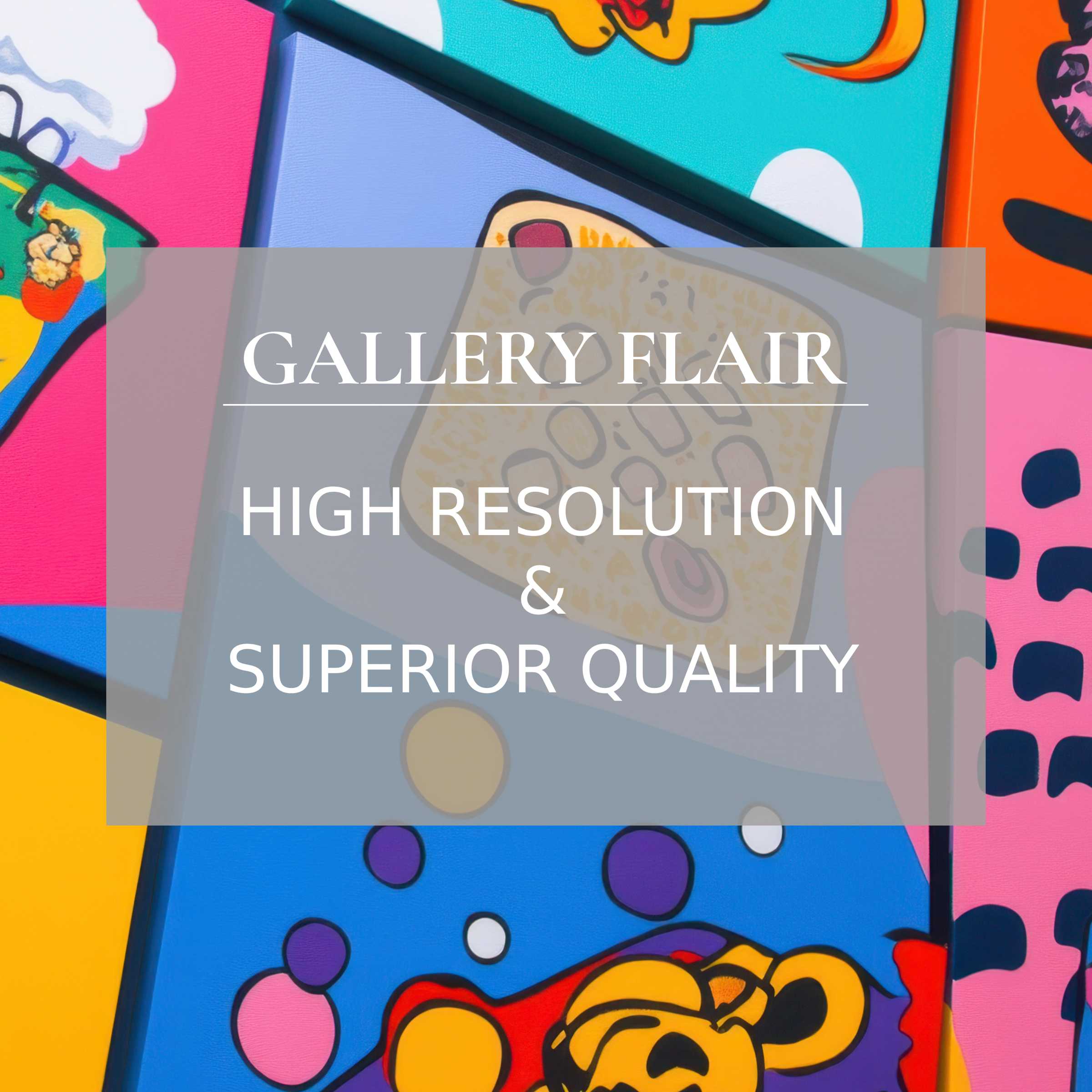 Vibrant pop art-inspired wallpaper for Mac and PC, offering a bold, inspiring vibe for your home office or workspace digital download