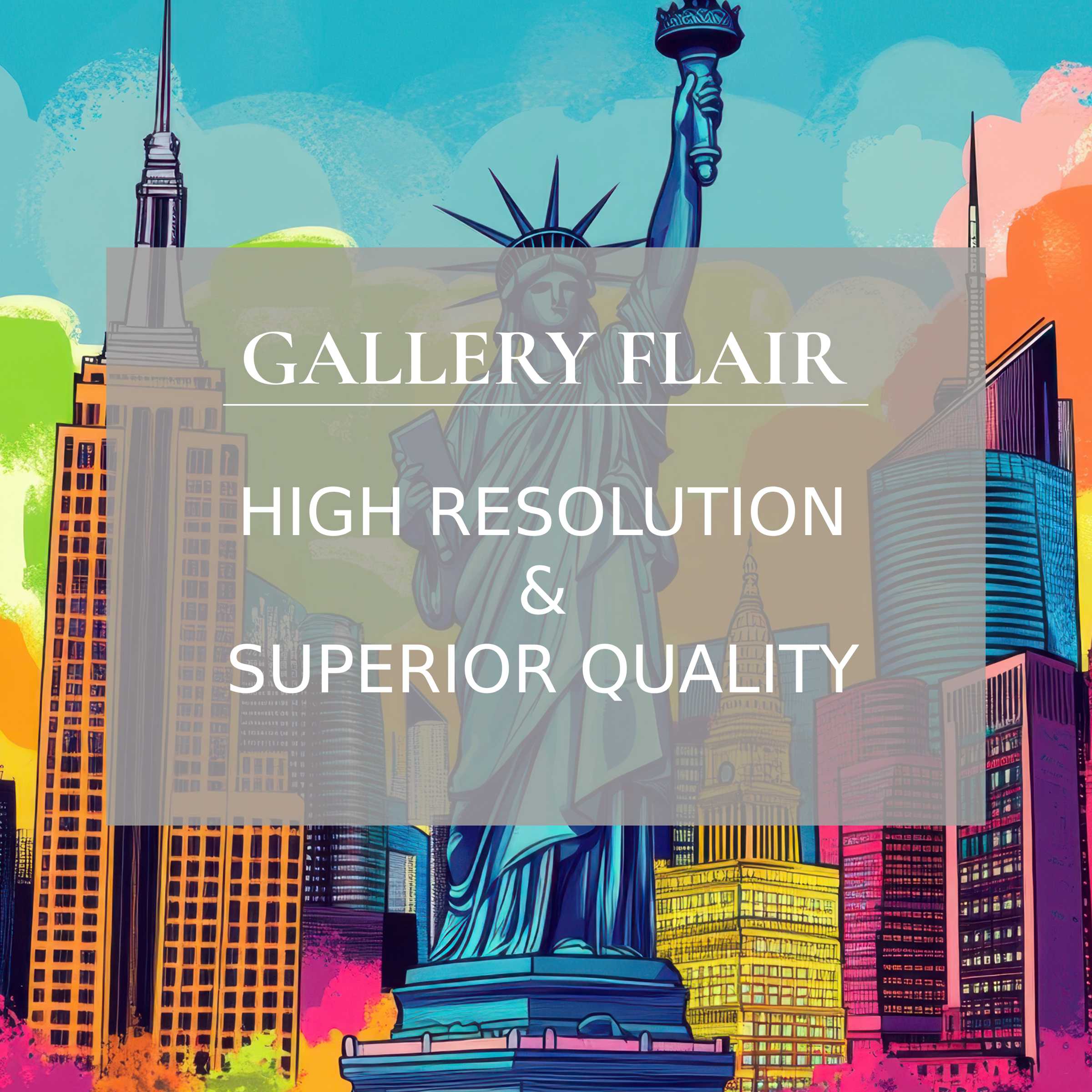Vibrant cityscape with Statue of Liberty, a high-resolution wallpaper for Mac and PC, inspiring elegance and mindfulness, digital download