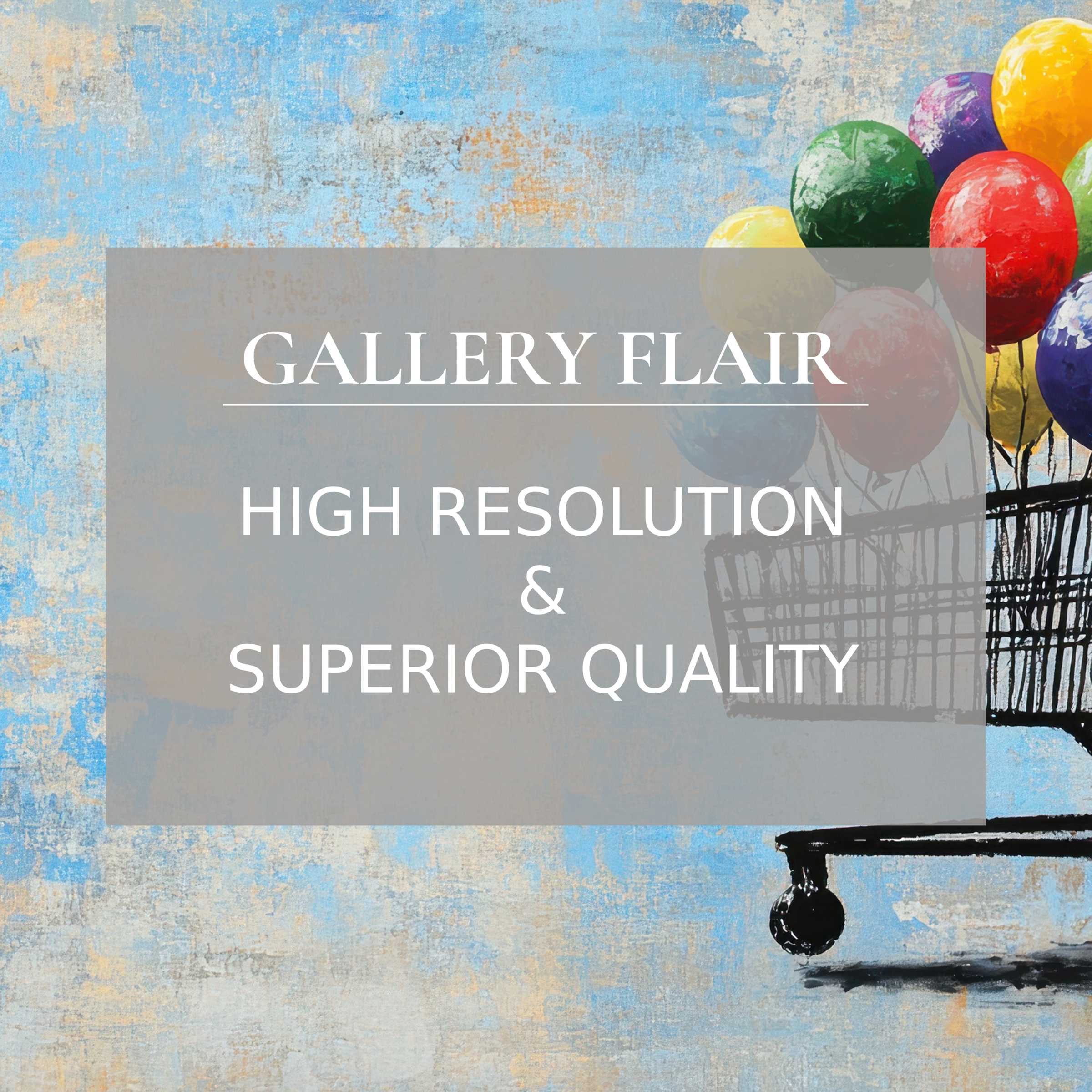 Colorful abstract balloon art on textured blue backdrop offers elegance and inspiration as wallpaper for Mac and PC digital download