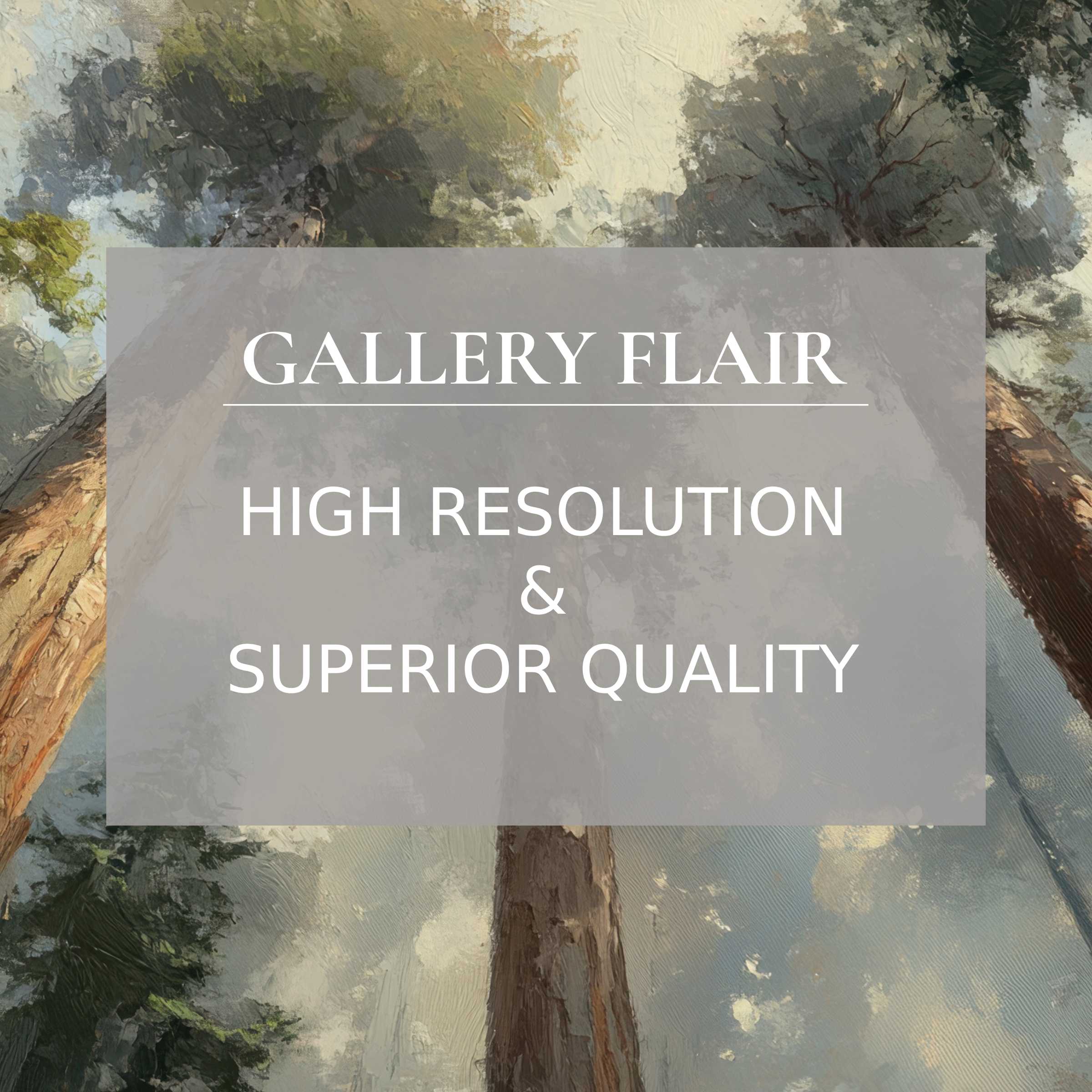 Elegant iPad wallpaper featuring towering trees in a serene, impressionistic style offering high-resolution digital download for tablets
