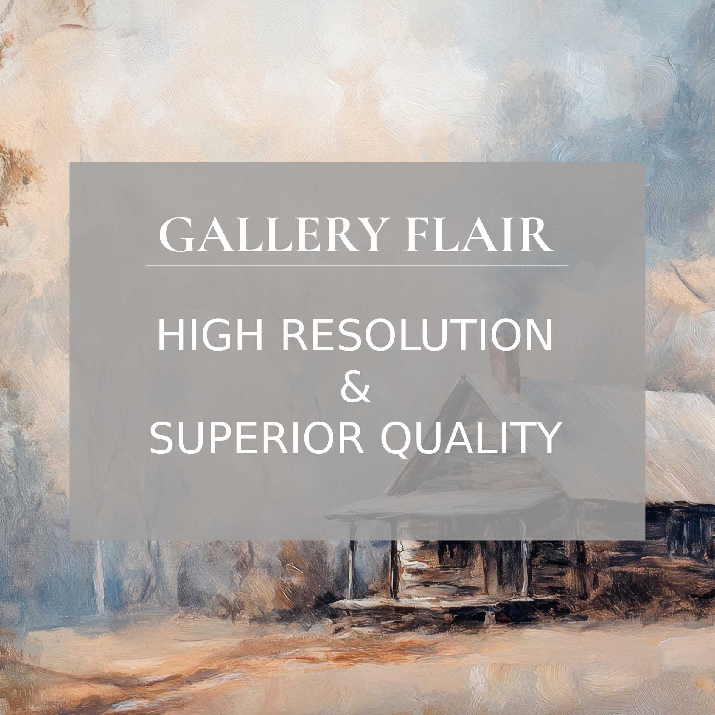 Rustic cabin oil painting iPad wallpaper offering high-resolution digital download for elegant, curated tablet background tranquility