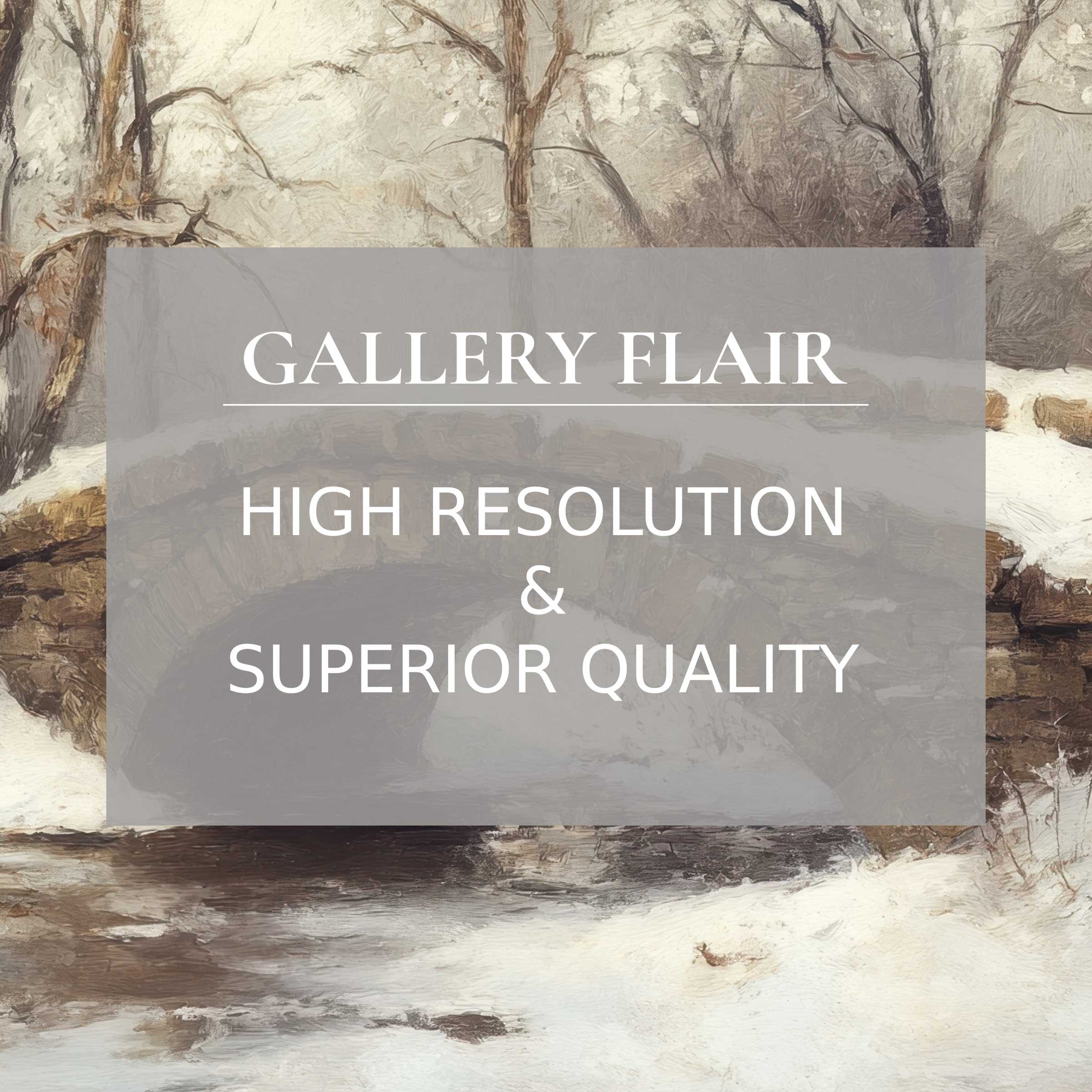 Snowy bridge painting for iPad wallpaper, a high-resolution digital download perfectly curated for tranquil tablet backgrounds